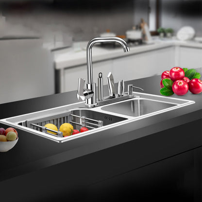 Rynx | Modern Style Kitchen Sink Stainless Steel 2 Holes Top Mount Kitchen Sink