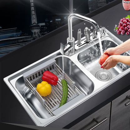 Rynx | Modern Style Kitchen Sink Stainless Steel 2 Holes Top Mount Kitchen Sink