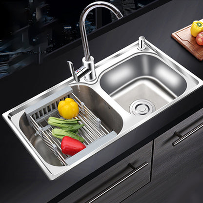 Rynx | Modern Style Kitchen Sink Stainless Steel 2 Holes Top Mount Kitchen Sink