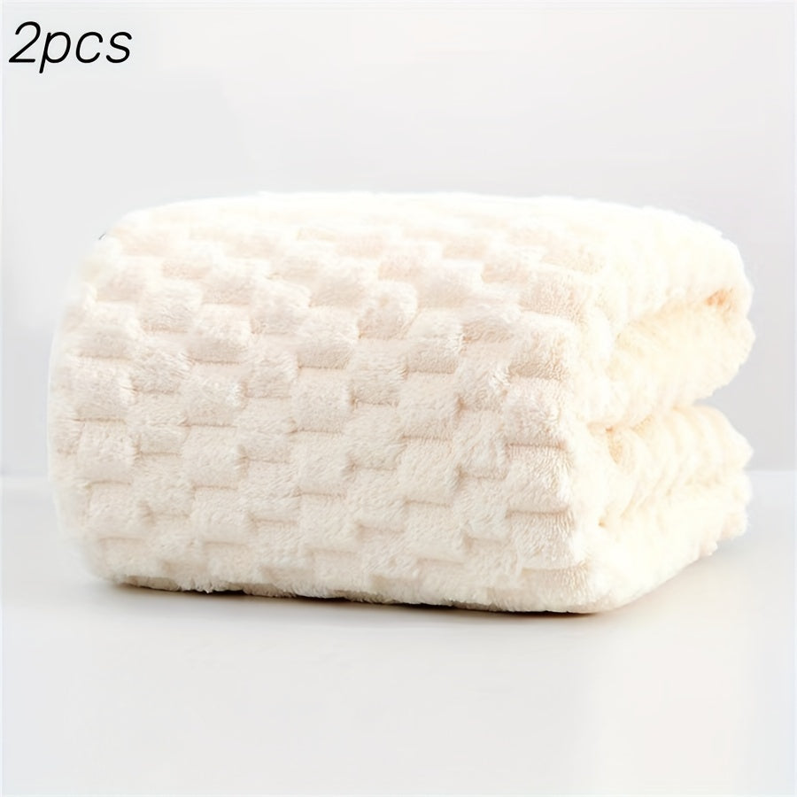 Rynx | 2pcs Ultra-Soft Microfiber Bath Towels - Super Absorbent, Quick-Dry Waffle Weave for Daily Use, Spa, Gym and Travel