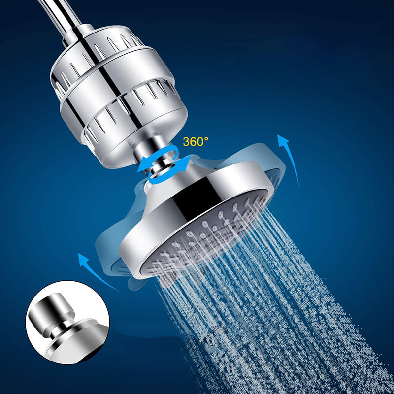 Rynx | Modern Fixed Shower Head with Catalyst 4-Inch Silver Wall Mount Shower Head
