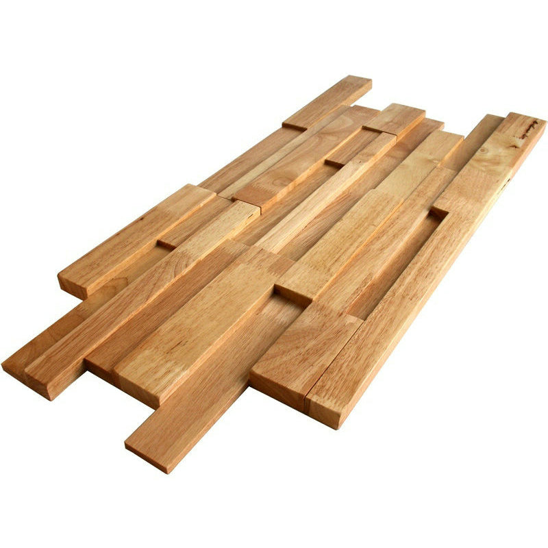 Rynx | Mosaic Wood Wall Cladding Glue Living Room Modern Style Wood Plank