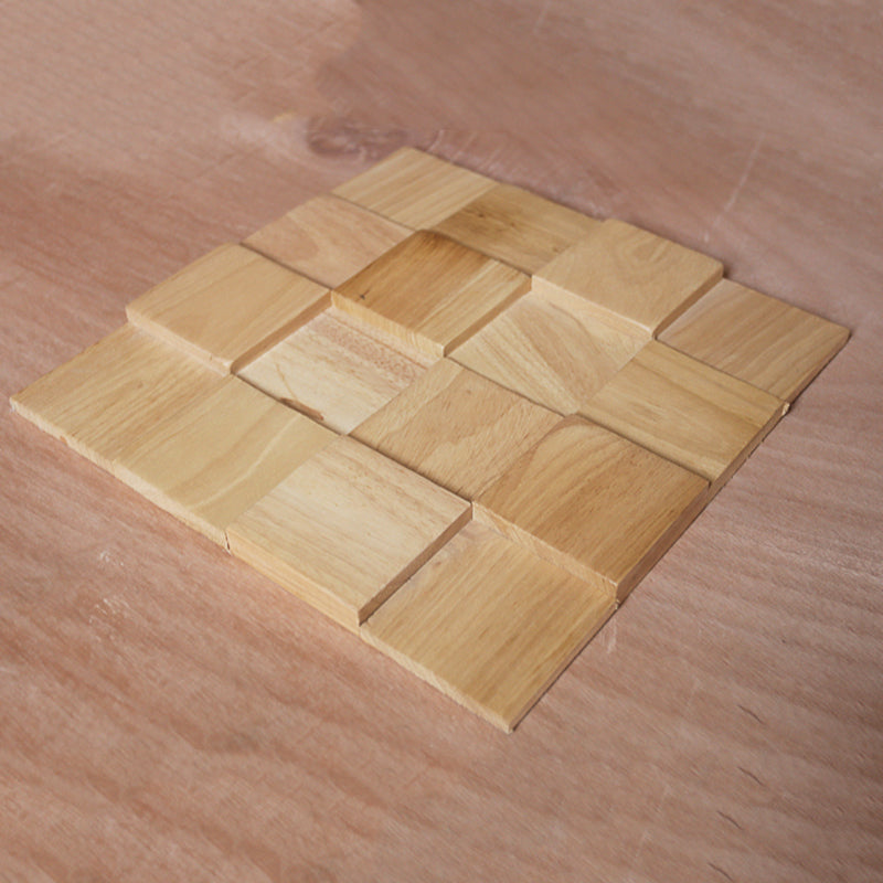 Rynx | Mosaic Wood Wall Cladding Glue Living Room Modern Style Wood Plank