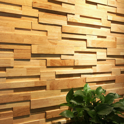 Rynx | Mosaic Wood Wall Cladding Glue Living Room Modern Style Wood Plank