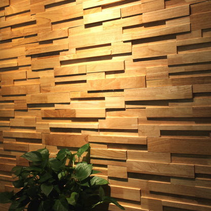 Rynx | Mosaic Wood Wall Cladding Glue Living Room Modern Style Wood Plank