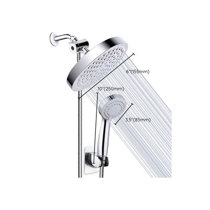 Rynx | Silver Dual Showerhead with Hose Modern Style Wall Mounted Showerhead