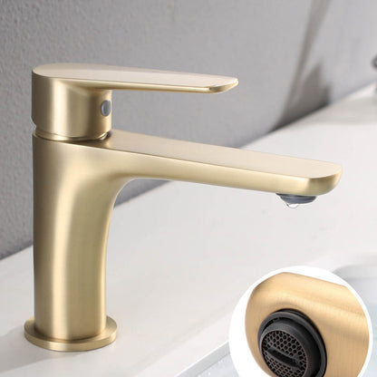 Rynx | Light Luxury Sink Faucet with Lever Handle Single Hole Bathroom Faucet