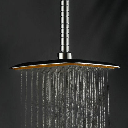 Rynx | Modern Square Showerhead Combo Chrome Rainfall Showerhead