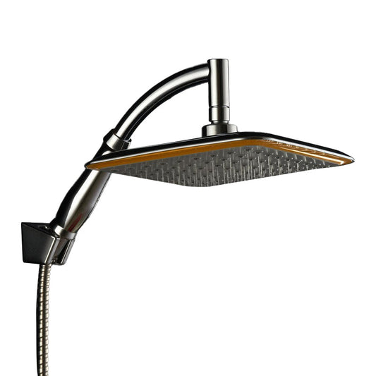 Rynx | Modern Square Showerhead Combo Chrome Rainfall Showerhead