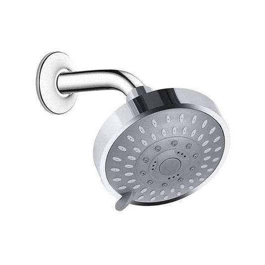 Rynx | Silver Round Fixed Shower Head Modern Style Wall Mount Shower Head