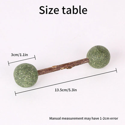 Rynx | Catnip Dumbbell Toy for Cats – Wooden Nibbling Pet Toy