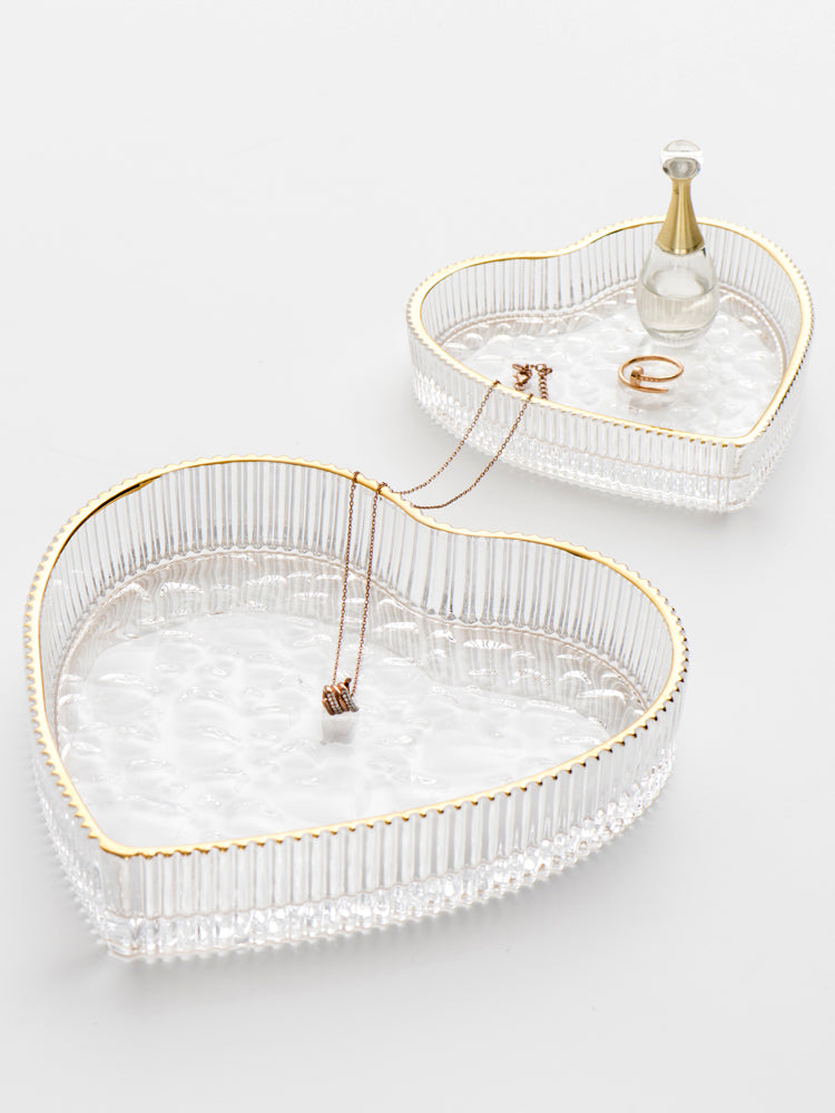 Rynx | Nordic Phnom Penh heart-shaped glass plate dessert plate fruit plate aromatherapy tray storage plate jewelry plate plate