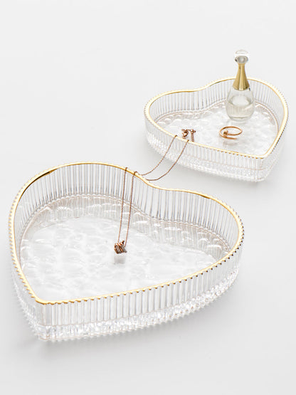 Rynx | Nordic Phnom Penh heart-shaped glass plate dessert plate fruit plate aromatherapy tray storage plate jewelry plate plate