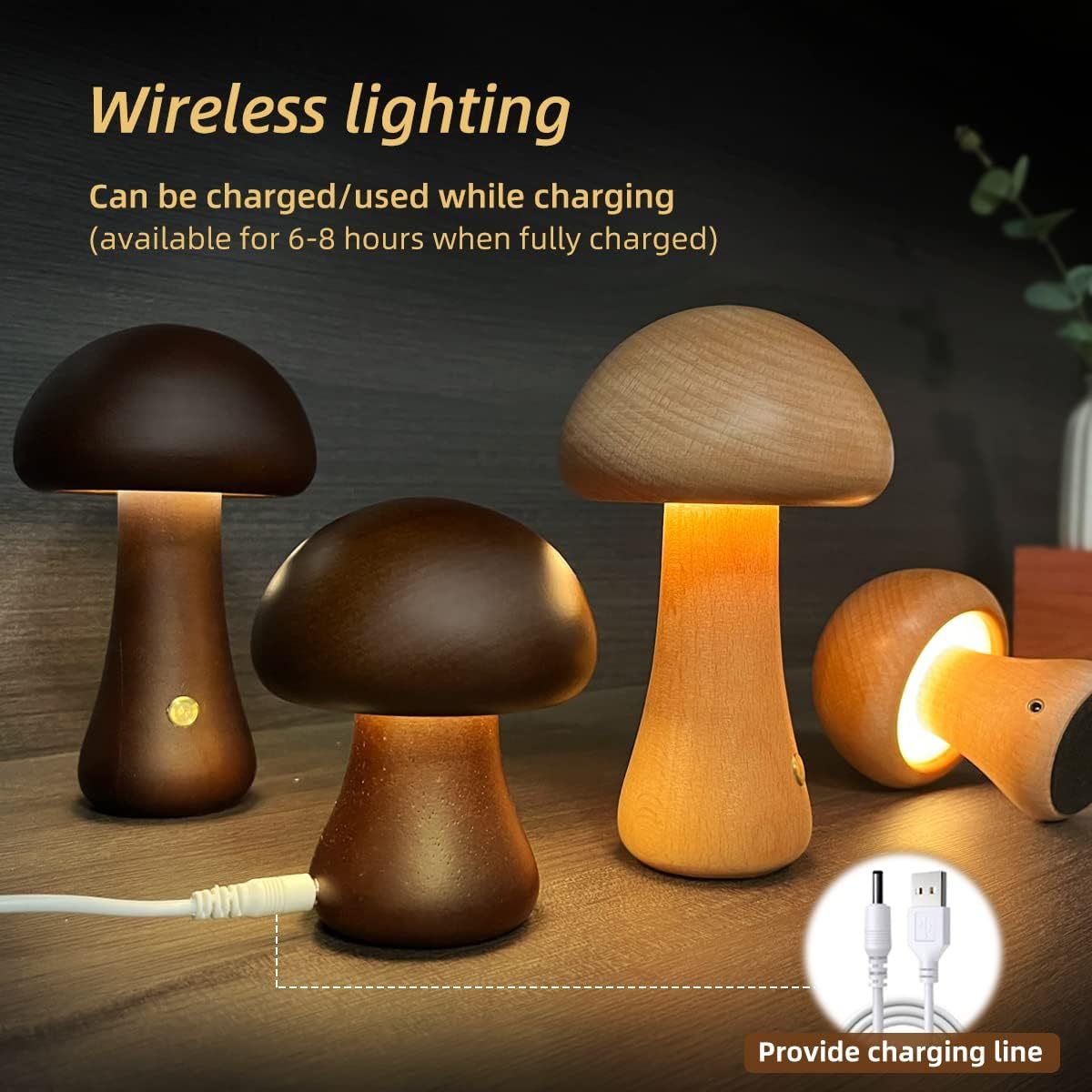 RYNX | Mushroom Table Lamp In Wood