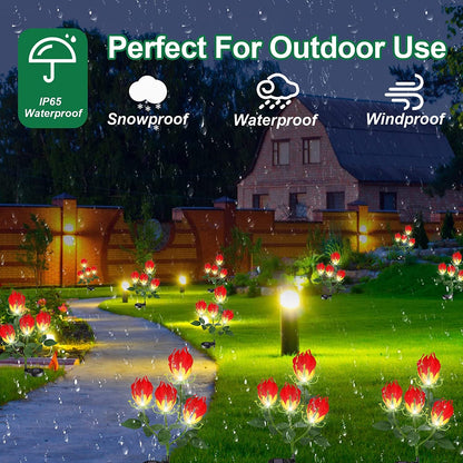 Rynx | Solhage Light, Latest Version Garland Lily Sunflower Light Outdoor Solar Powered Stake Decorative Lights for Garden, Pathway, Patio, Front Yard Outdoor Decoration