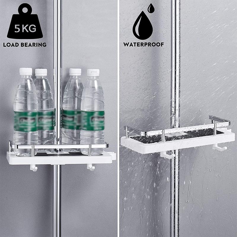 Rynx | Bathroom Shelf Caddy for Shower Rail, No Drilling Pole Shower Storage Rack Holder