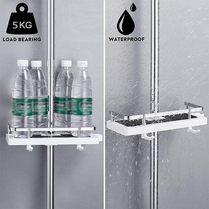 Rynx | Bathroom Shelf Caddy for Shower Rail, No Drilling Pole Shower Storage Rack Holder