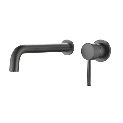 Rynx | Industrial Sink Faucet Brass Lever Handles Low Arc Wall Mounted Bathroom Faucet