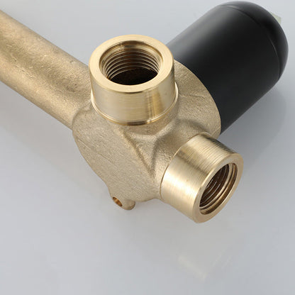 Rynx | Industrial Sink Faucet Brass Lever Handles Low Arc Wall Mounted Bathroom Faucet