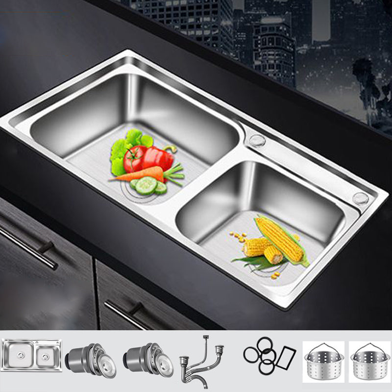 Rynx | Modern Style Kitchen Sink Stainless Steel 2 Holes Top Mount Kitchen Sink