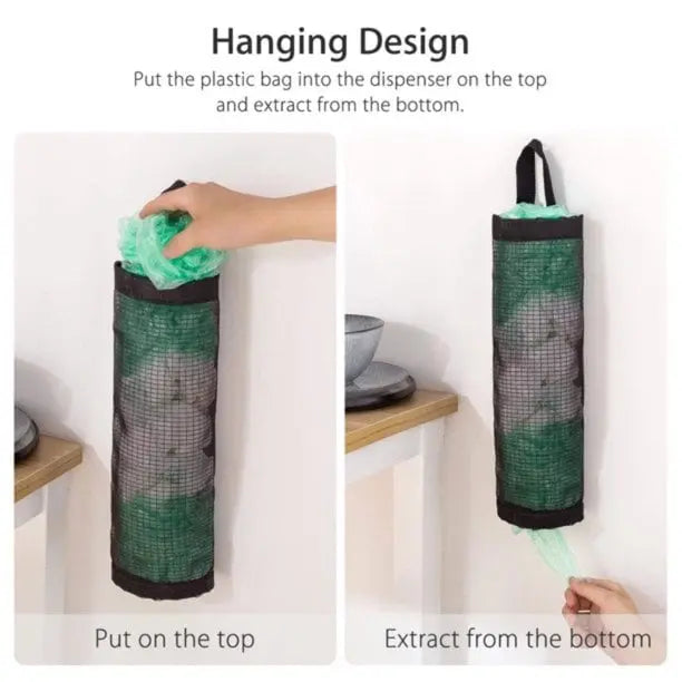 Rynx | Hanging Pocket Organizer – Breathable Mesh for Storing Kitchen Bags and Fruits/Veggies