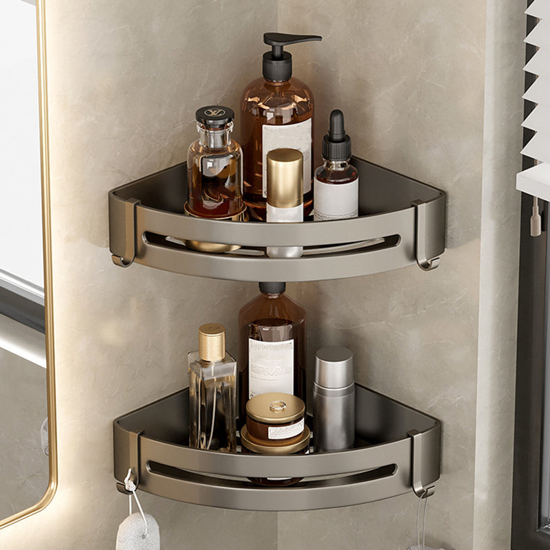 Rynx | Contemporary Aluminum Bathroom Accessory Set Grey Bath Shelf