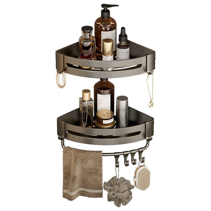 Rynx | Contemporary Aluminum Bathroom Accessory Set Grey Bath Shelf