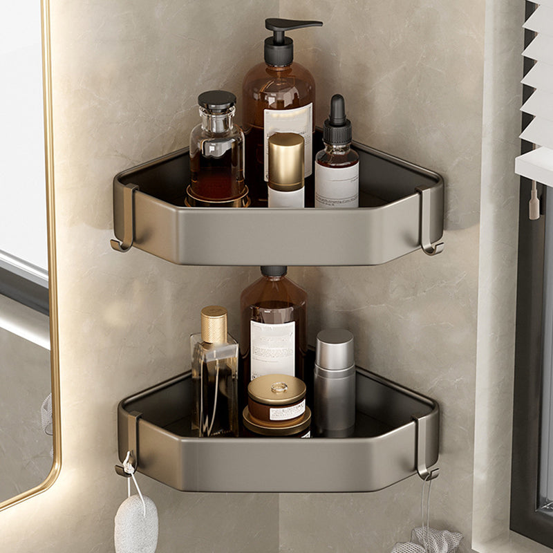 Rynx | Contemporary Aluminum Bathroom Accessory Set Grey Bath Shelf