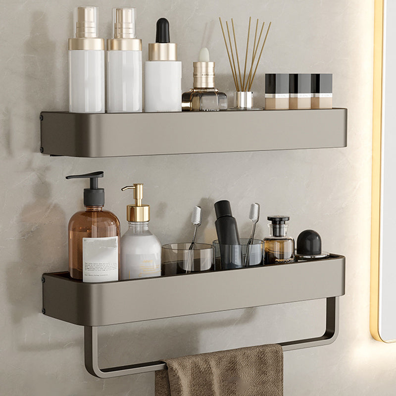 Rynx | Contemporary Aluminum Bathroom Accessory Set Grey Bath Shelf