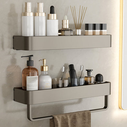 Rynx | Contemporary Aluminum Bathroom Accessory Set Grey Bath Shelf
