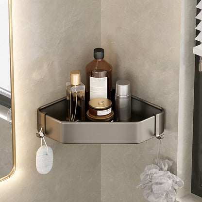Rynx | Contemporary Aluminum Bathroom Accessory Set Grey Bath Shelf