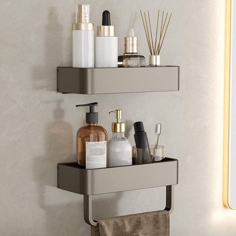 Rynx | Contemporary Aluminum Bathroom Accessory Set Grey Bath Shelf