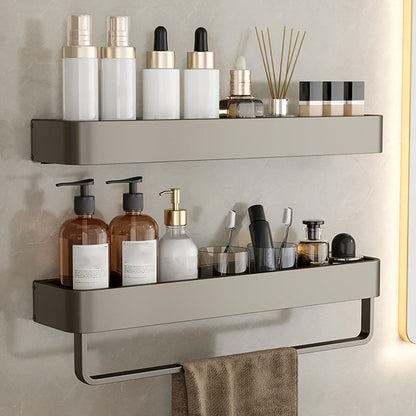 Rynx | Contemporary Aluminum Bathroom Accessory Set Grey Bath Shelf