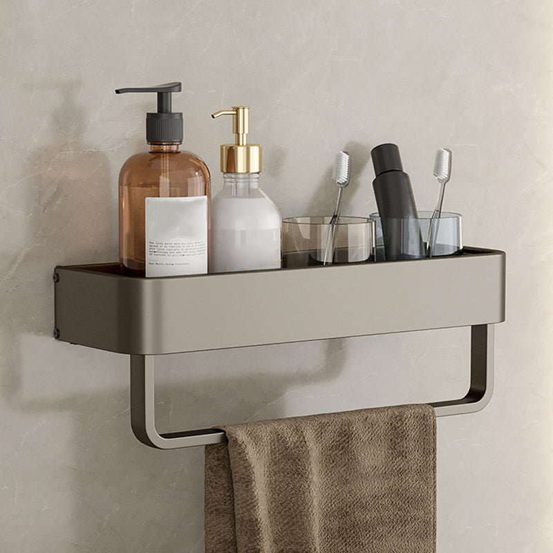 Rynx | Contemporary Aluminum Bathroom Accessory Set Grey Bath Shelf