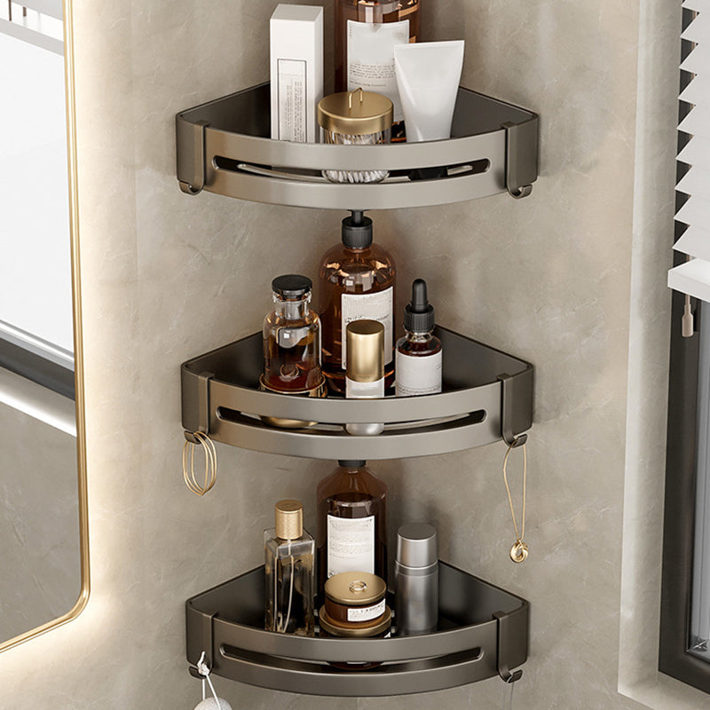 Rynx | Contemporary Aluminum Bathroom Accessory Set Grey Bath Shelf