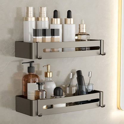 Rynx | Contemporary Aluminum Bathroom Accessory Set Grey Bath Shelf