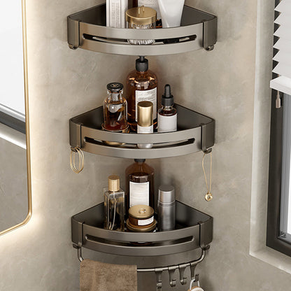 Rynx | Contemporary Aluminum Bathroom Accessory Set Grey Bath Shelf