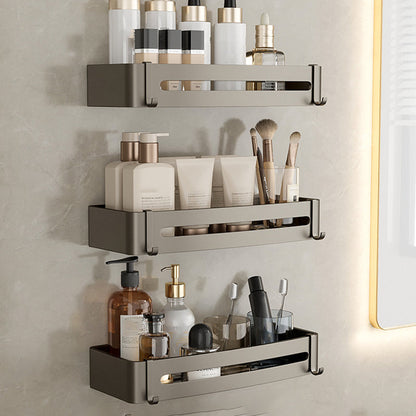 Rynx | Contemporary Aluminum Bathroom Accessory Set Grey Bath Shelf
