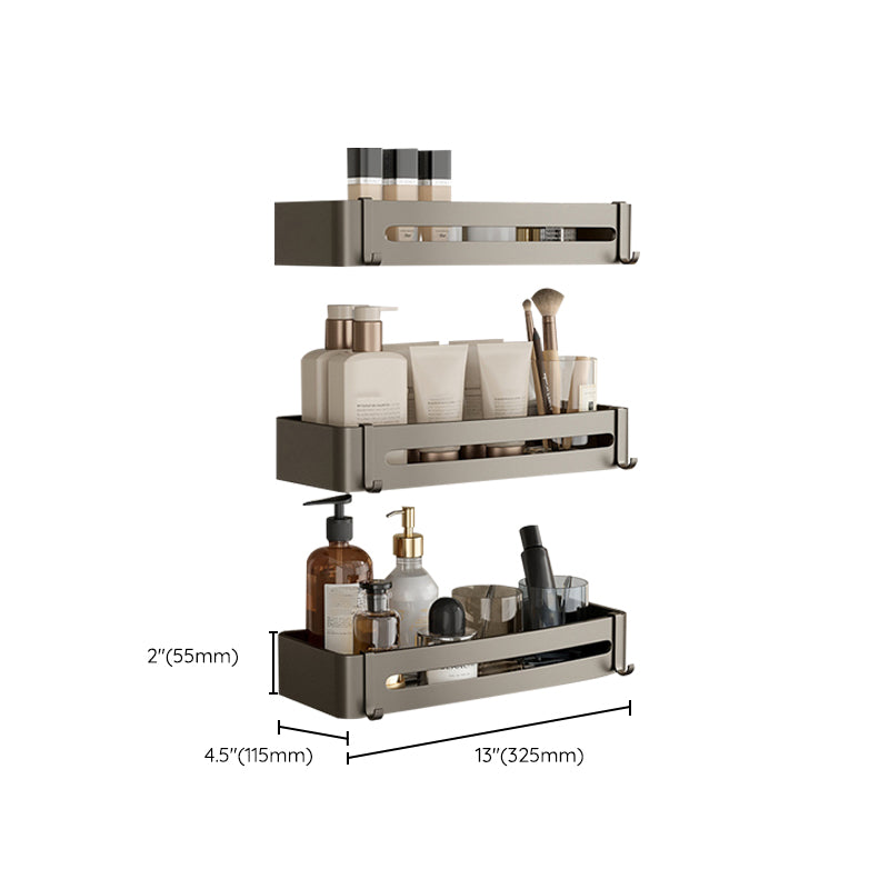 Rynx | Contemporary Aluminum Bathroom Accessory Set Grey Bath Shelf