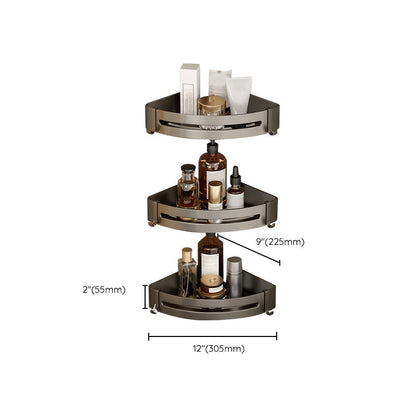 Rynx | Contemporary Aluminum Bathroom Accessory Set Grey Bath Shelf
