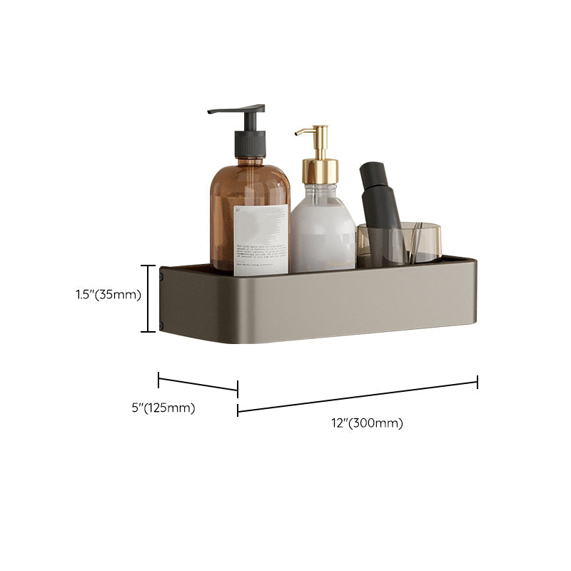 Rynx | Contemporary Aluminum Bathroom Accessory Set Grey Bath Shelf