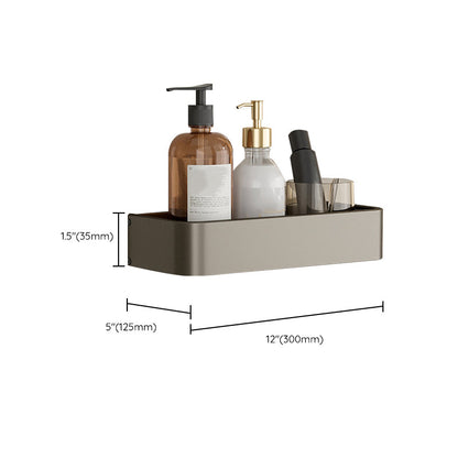 Rynx | Contemporary Aluminum Bathroom Accessory Set Grey Bath Shelf