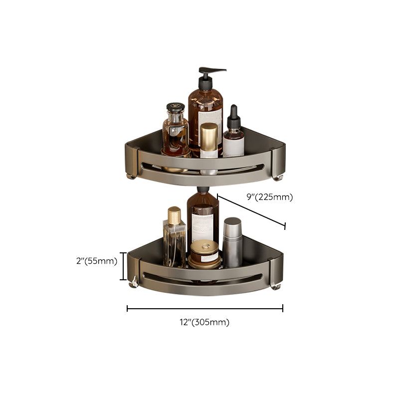 Rynx | Contemporary Aluminum Bathroom Accessory Set Grey Bath Shelf