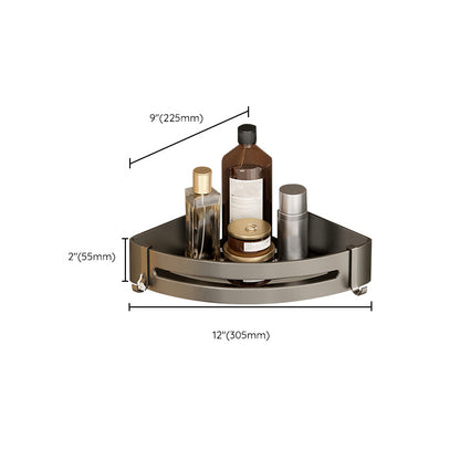 Rynx | Contemporary Aluminum Bathroom Accessory Set Grey Bath Shelf