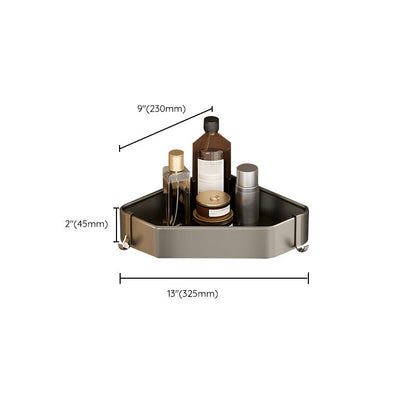 Rynx | Contemporary Aluminum Bathroom Accessory Set Grey Bath Shelf