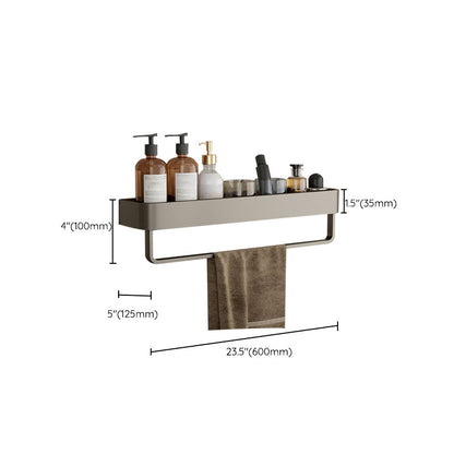 Rynx | Contemporary Aluminum Bathroom Accessory Set Grey Bath Shelf