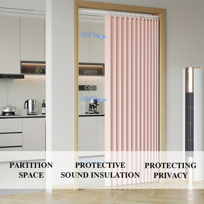 Rynx | Waterproof and Scratch-Resistant Folding Door Curtain - Versatile for Kitchen, Office, Dining Room, Living Room, Bedroom | Invisible Partition, Easy Care, Polyester and Oxford Fabric, All-Season Modern Style with Magnetic Closure