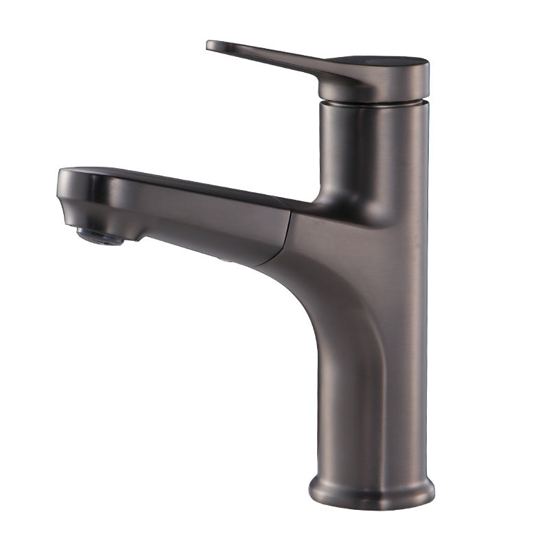 Rynx | Contemporary Basin Faucet Copper Pure Color Single Handle Pull-Out Basin Faucet