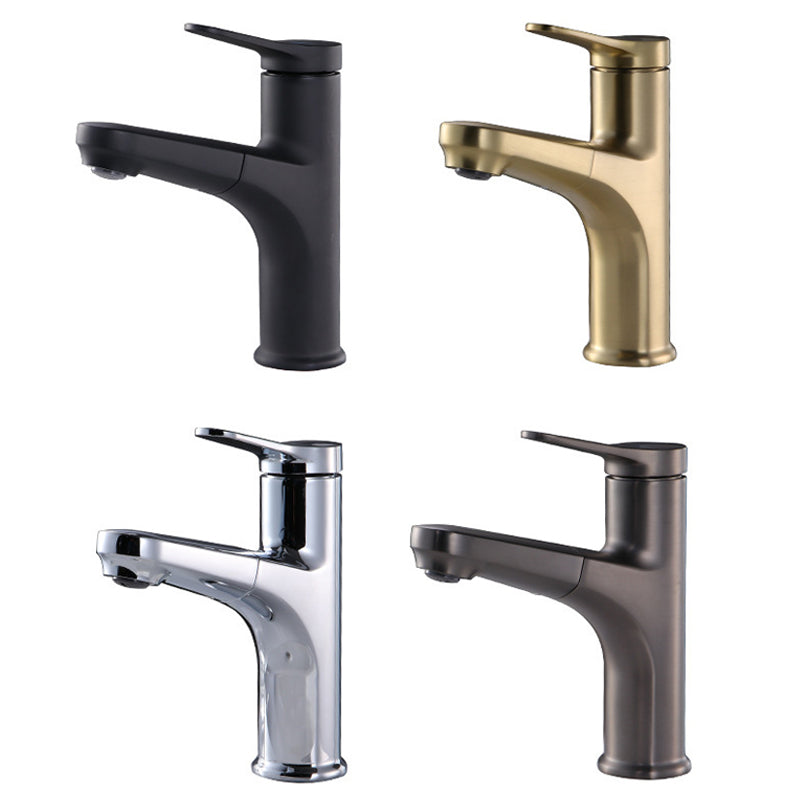 Rynx | Contemporary Basin Faucet Copper Pure Color Single Handle Pull-Out Basin Faucet
