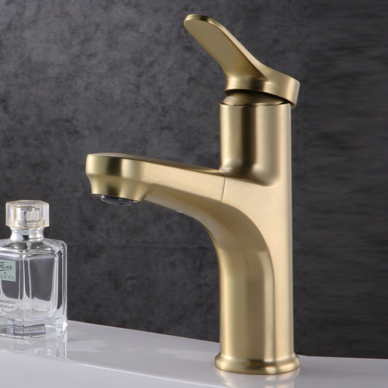 Rynx | Contemporary Basin Faucet Copper Pure Color Single Handle Pull-Out Basin Faucet